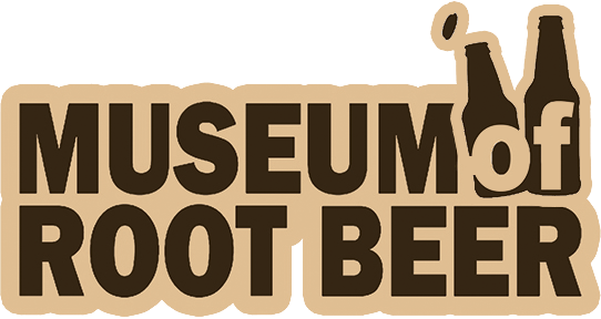 Logo of the Museum of Root Beer featuring two brown bottle icons and bold text.